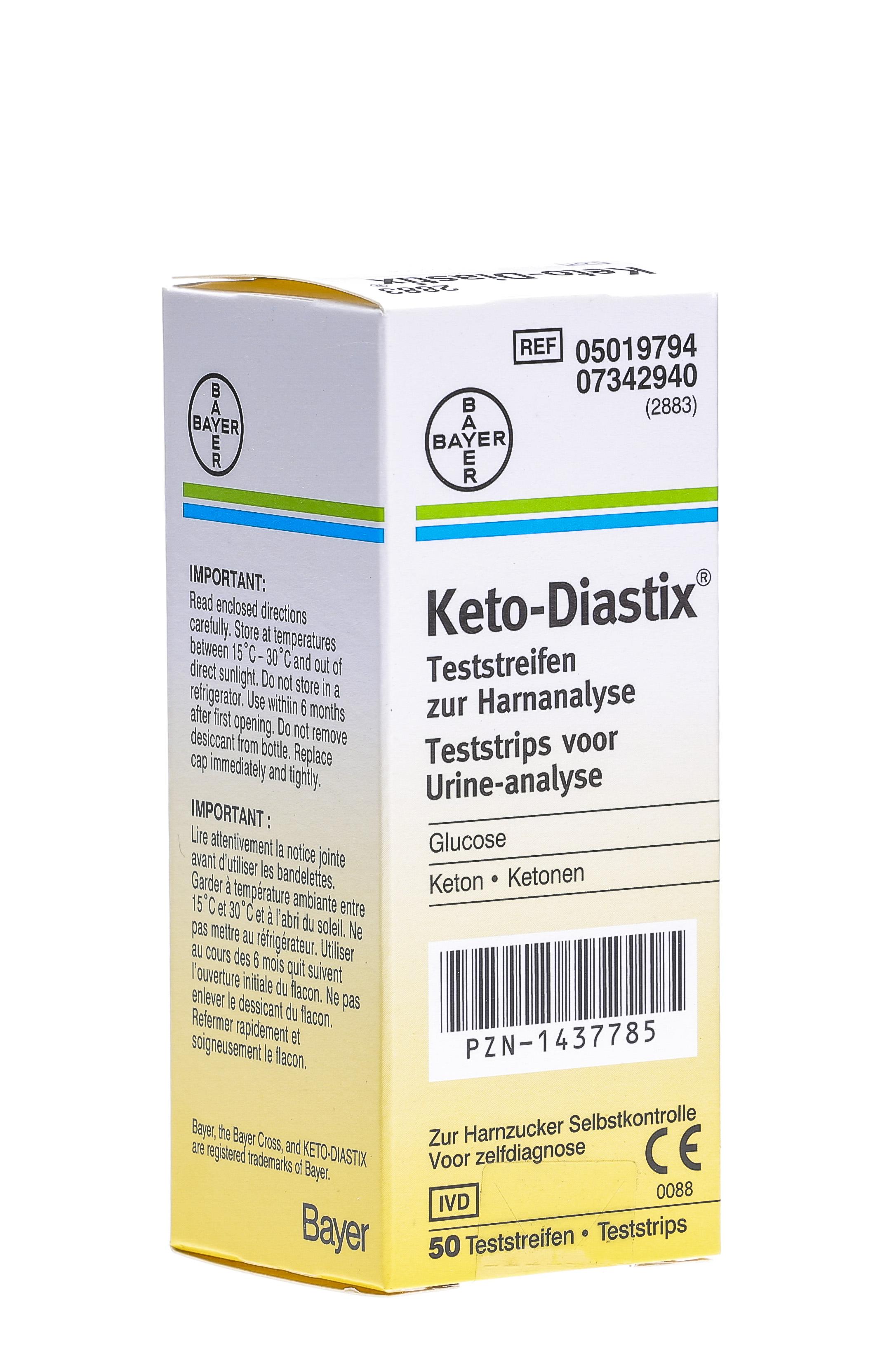 BAYER KETO DIASTIX Bandelette Réactive pour Analyse d' Urine