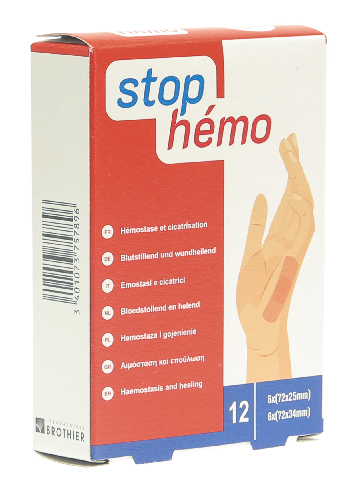 Stop Hémo Pansement Hémostatique Cicatrisant 12 Pansements