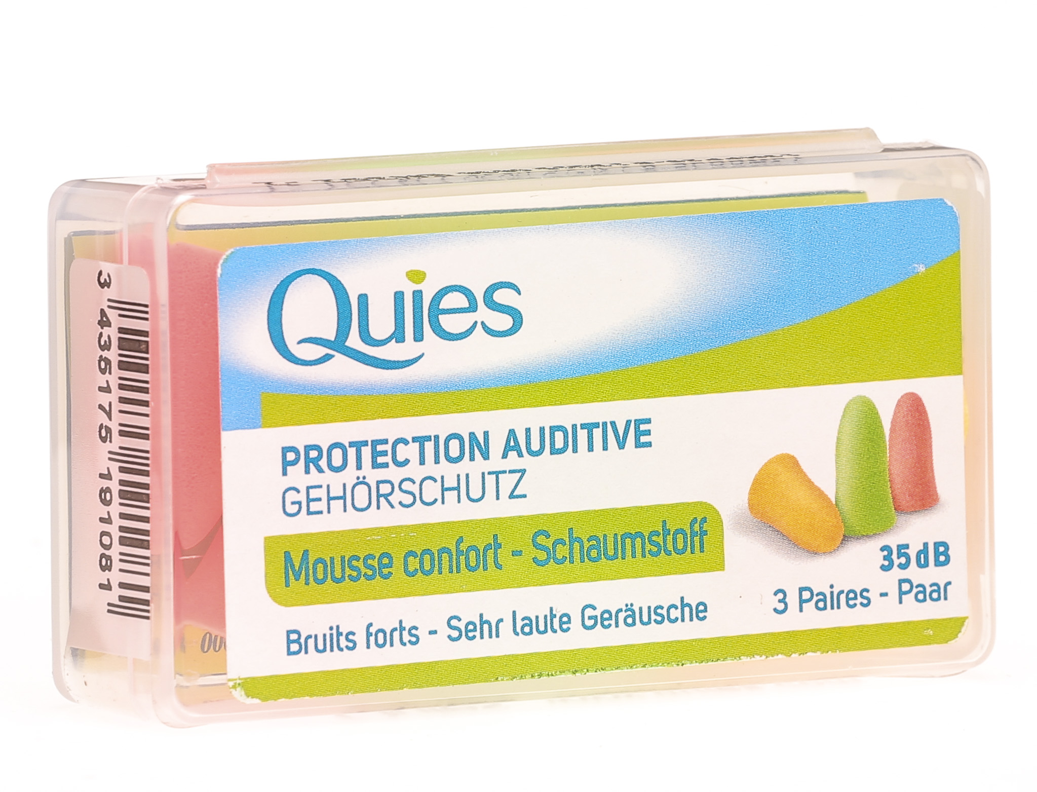 Protection auditive Mousse Confort 35dB - 2 paires QUIES