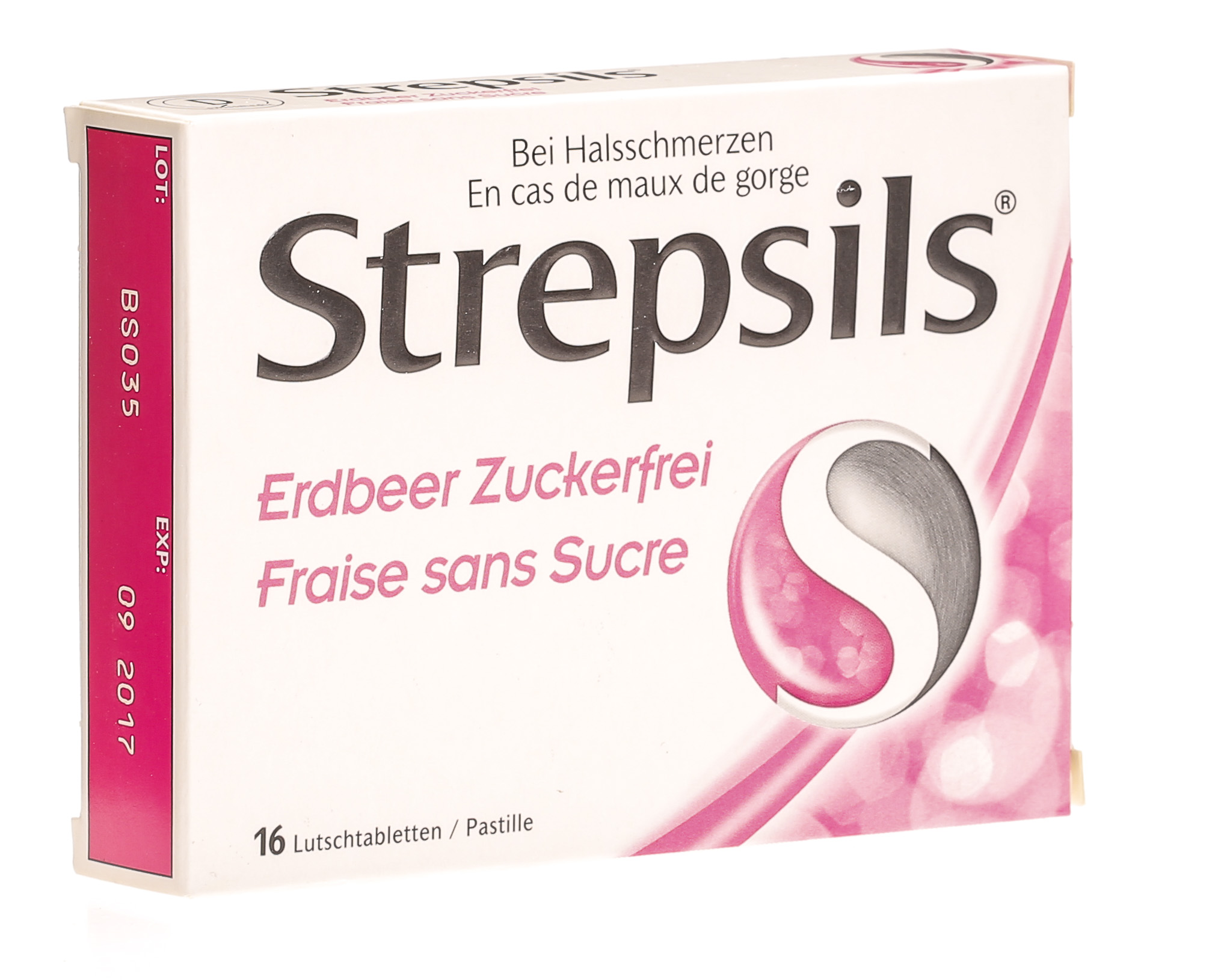 Strepsils fraise sans sucre pastilles à sucer - Maux de gorge