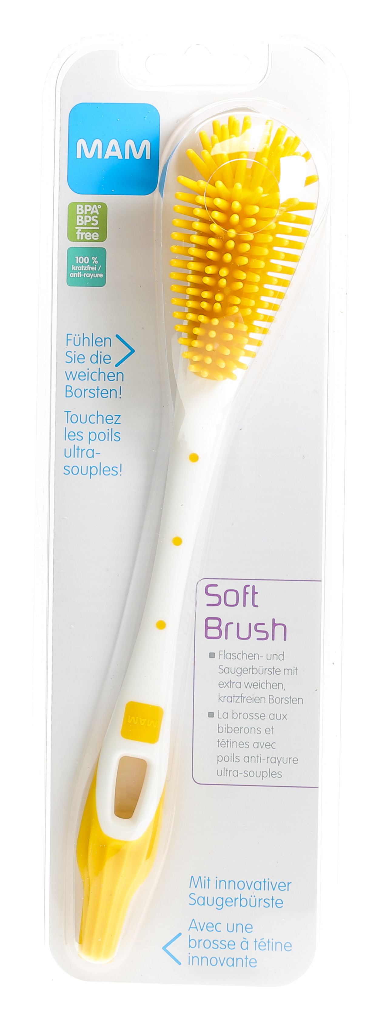 MAM Goupillon pour biberon Soft Brush, jaune