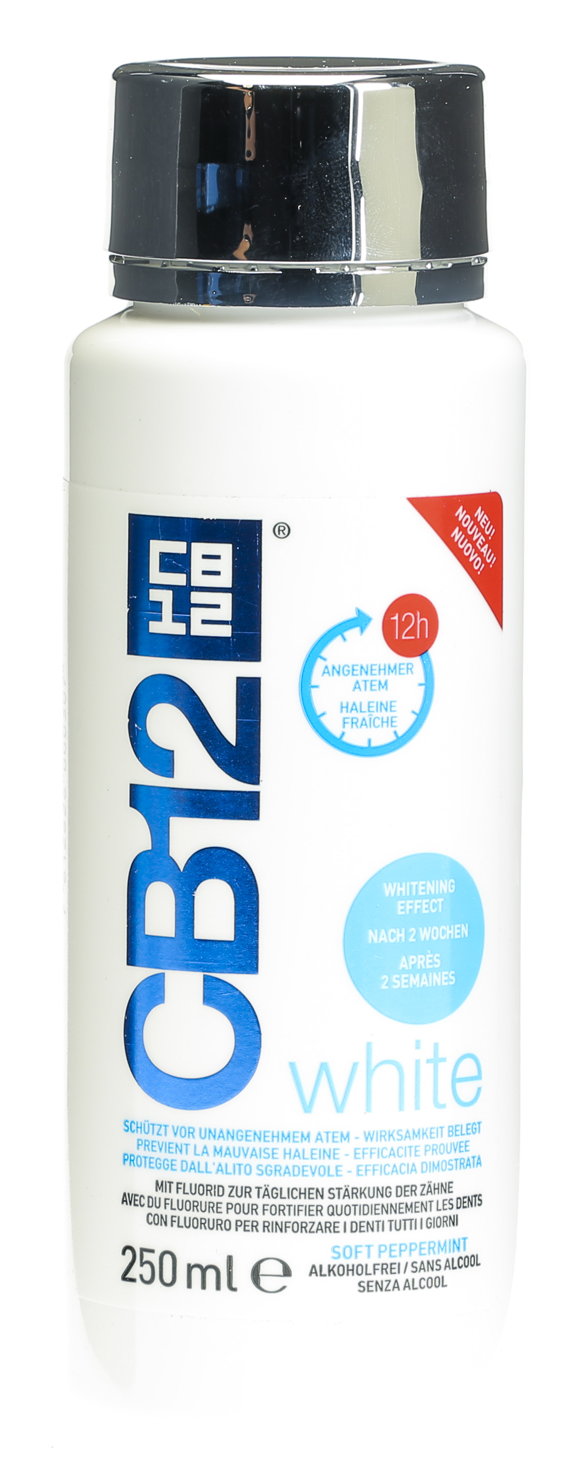 CB12 White solution buccale pour une haleine fraîche et des dents blanches.