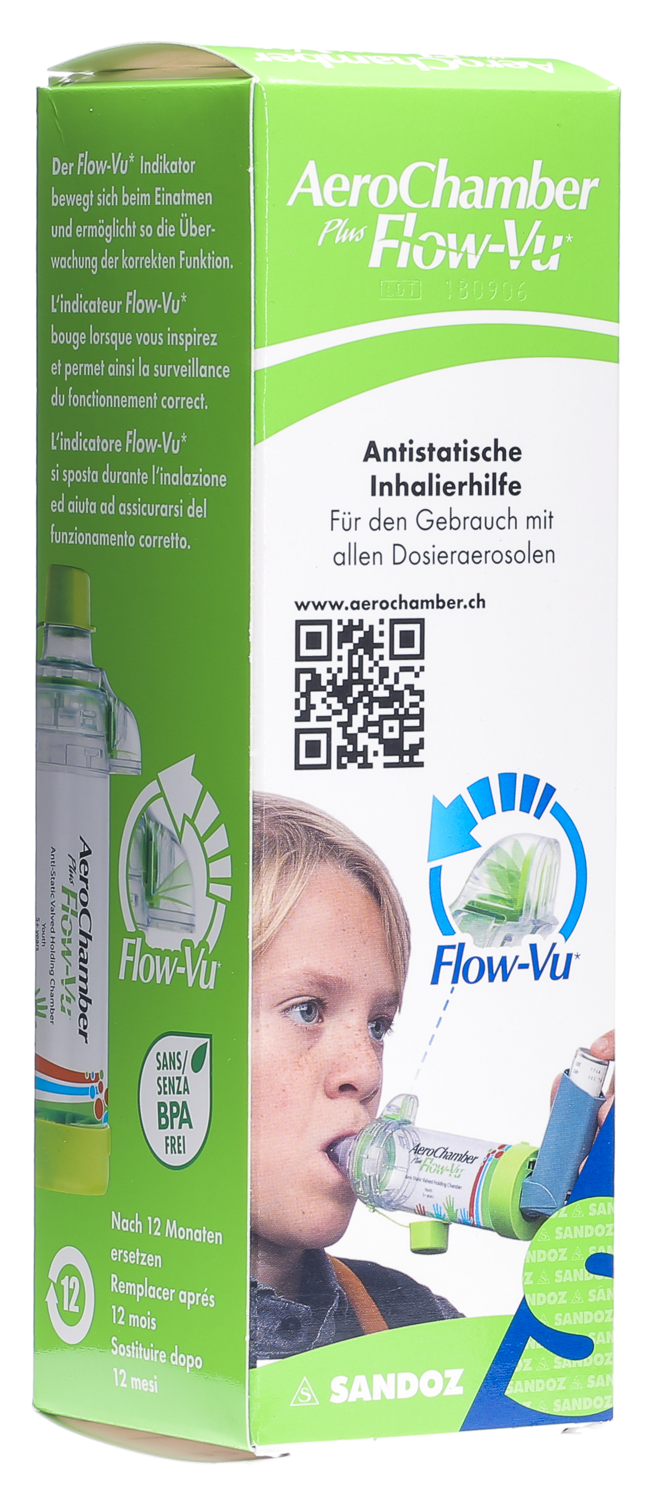 AeroChamber Plus - Chambre d'Inhalation pour Aerosol-Doseur - Enfant de  plus de 6 ans et Adulte - Autour de la pharmacie