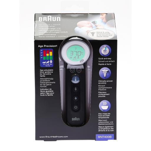Thermomètre Frontal Braun NTF 3000 – Commande Vocale, Pour Bébés, Enfants Et Adultes, Certifié