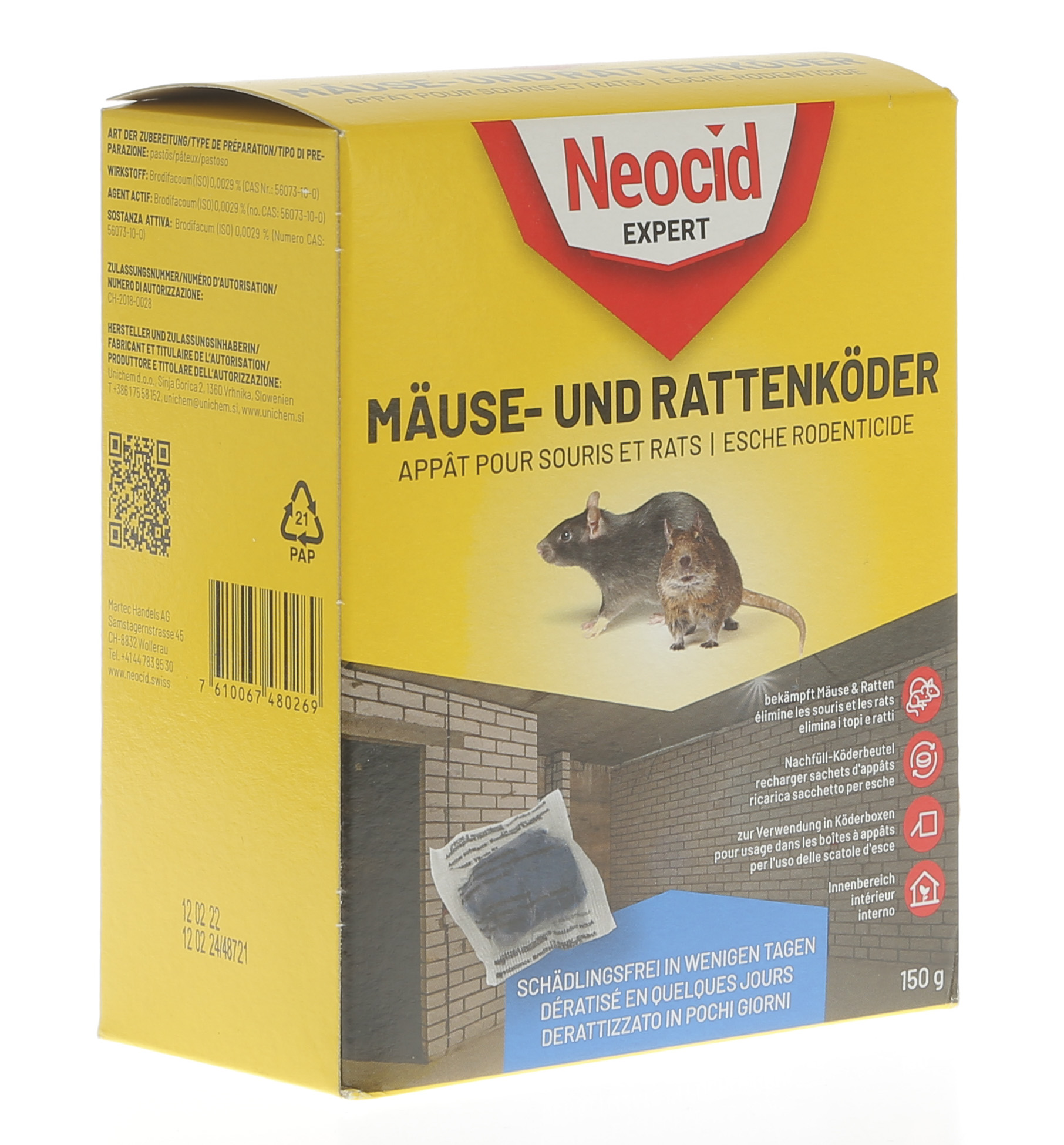 Neocid Expert appâts souris et rats prêt à l'emploi